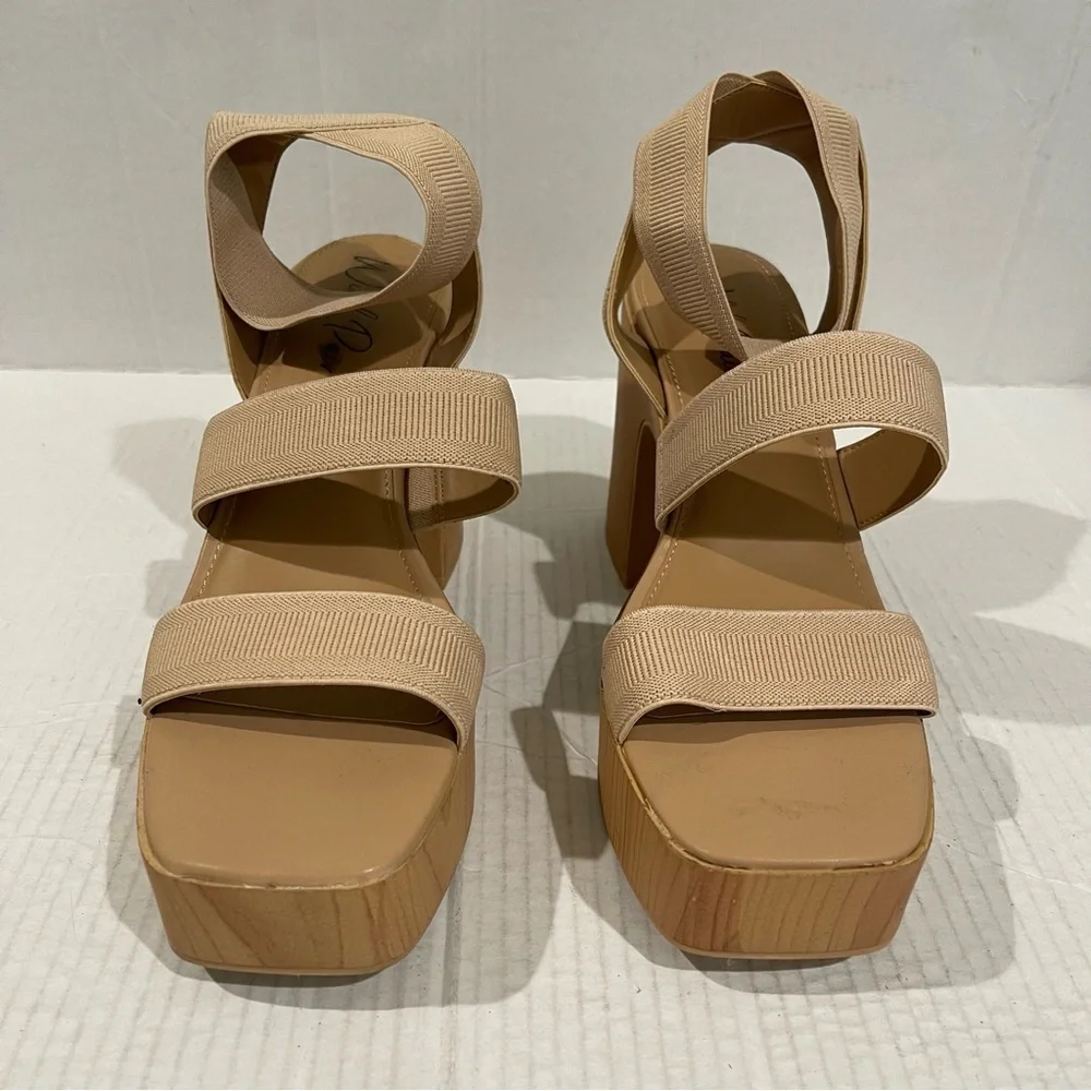 Women’s Wild Pair Scarlitt Tan Faux Leather Ankle Strap Pumps Size 11 US! - Picture 2 of 8